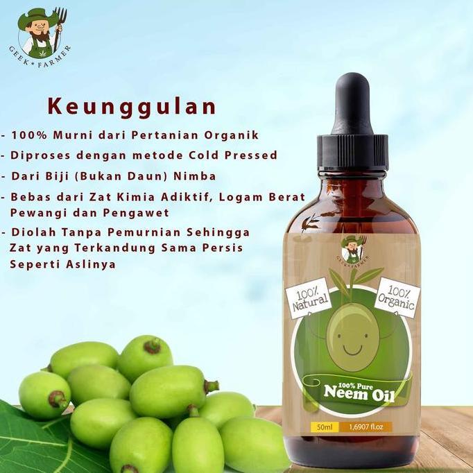 GEEK FARMER - NEEM OIL 50ML PURE 100% MINYAK BIJI NIMBA