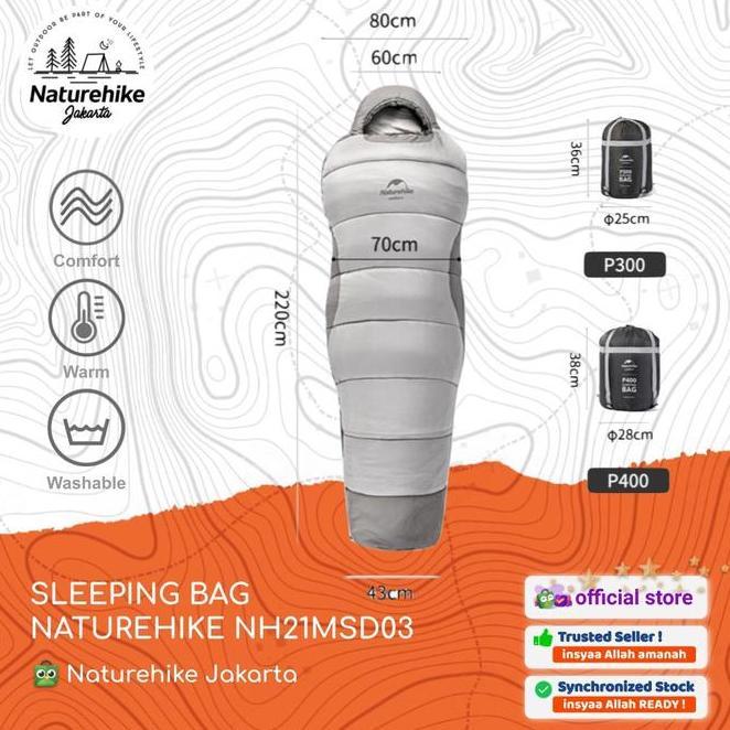 Sleeping Bag Kantong Tidur Camping Gunung Naturehike Nh21Msd03