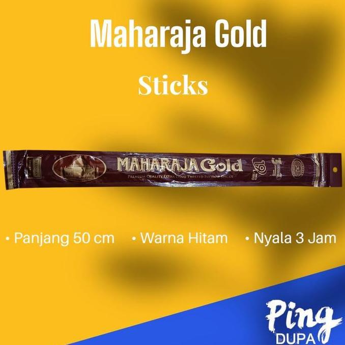 Ready...Ready...Ready...] Dupa Maharaja Gold Nyala 3Jam Panjang 50 Cm Isi 3 Batang Hio Ulir Asli Ind