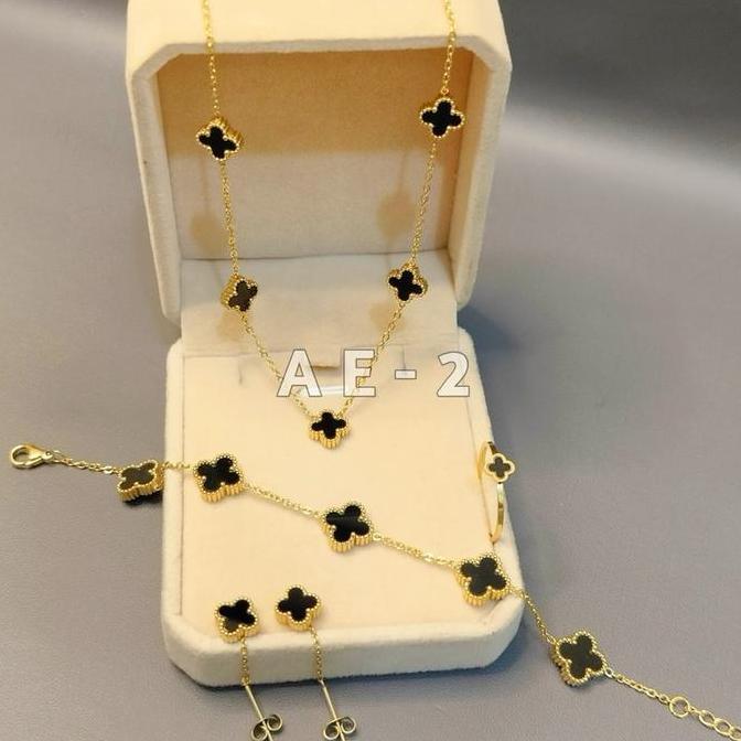 begi_goedang - 1 set perhiasan wanita titanium asli ori import anti karat luntur