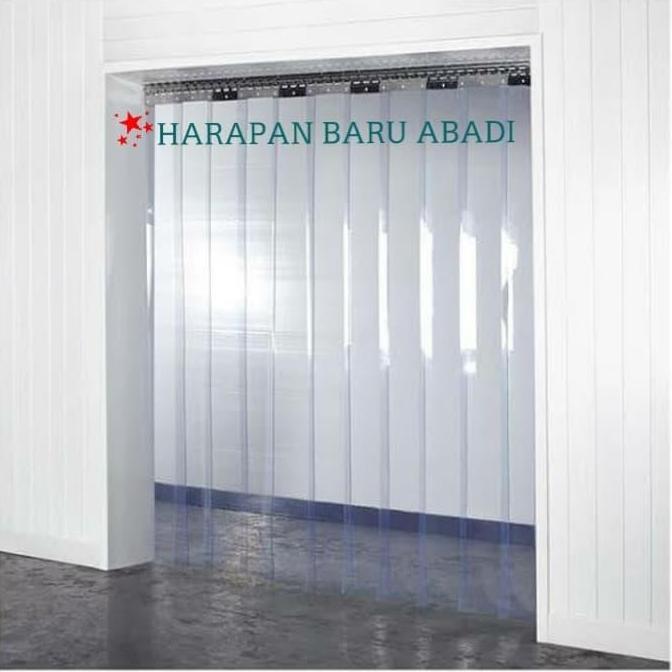 VIRALL TIRAI PLASTIK PVC CURTAIN 100 X 220 CM SET //