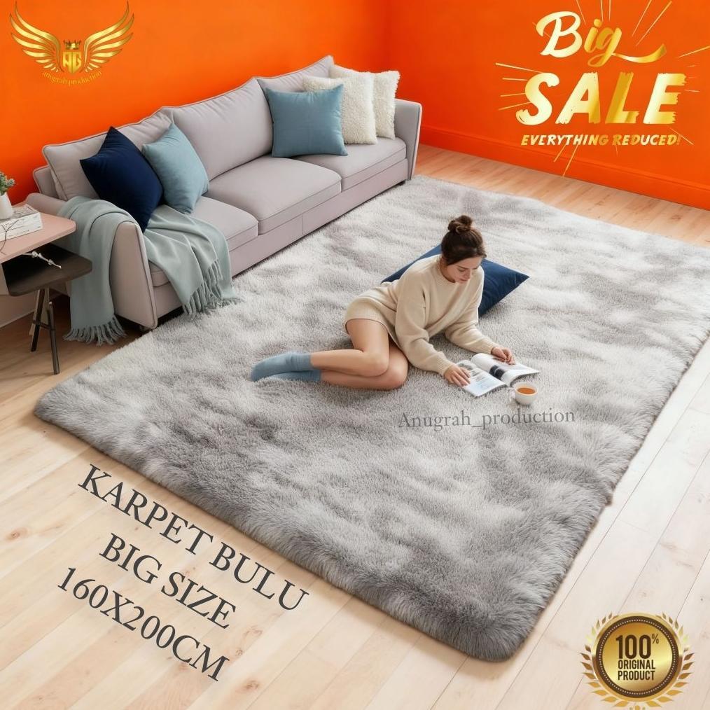 Karpet bulu ukuran besar 200x160x5cm