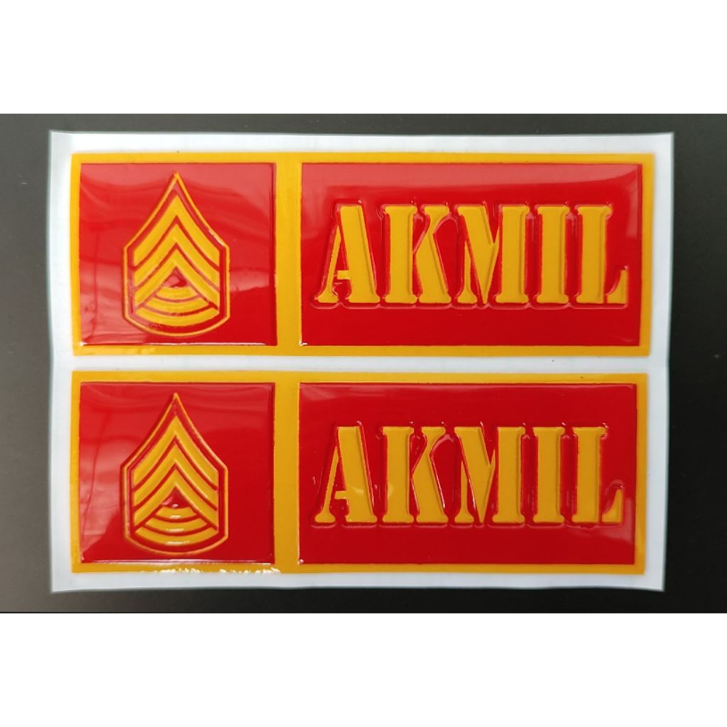 Sticker NOPOL AKMIL EMBOS TIMBUL Plat Motor/Mobil  1 PASANG