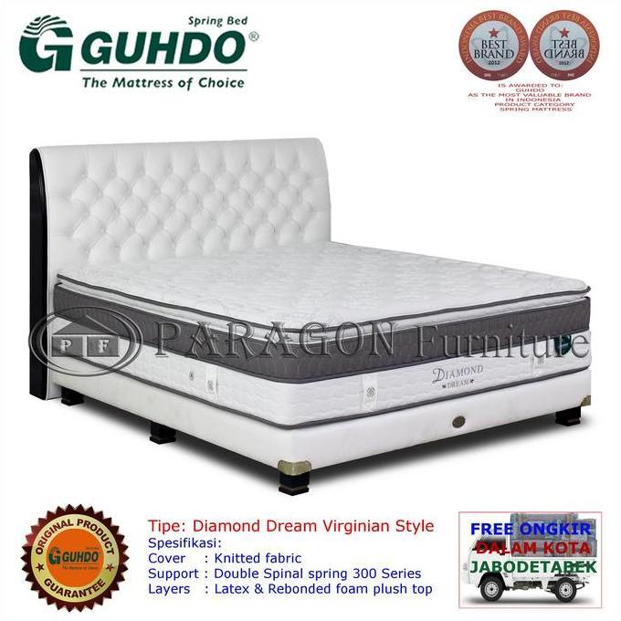OK GUHDO SPRINGBED DIAMOND DREAM MULTI LAYER SPINAL SPRING LATEX PILLOW TOP 120 160 180 200X200 BASE