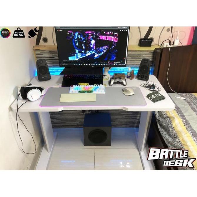Meja Komputer Gaming PC Desk RGB murah 120x60 - Battledesk R 1