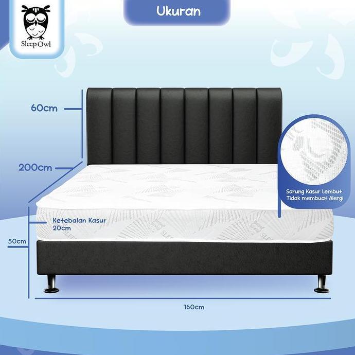 Dipan divan sandaran untuk springbed atau kasur (160x200) -BOSTON