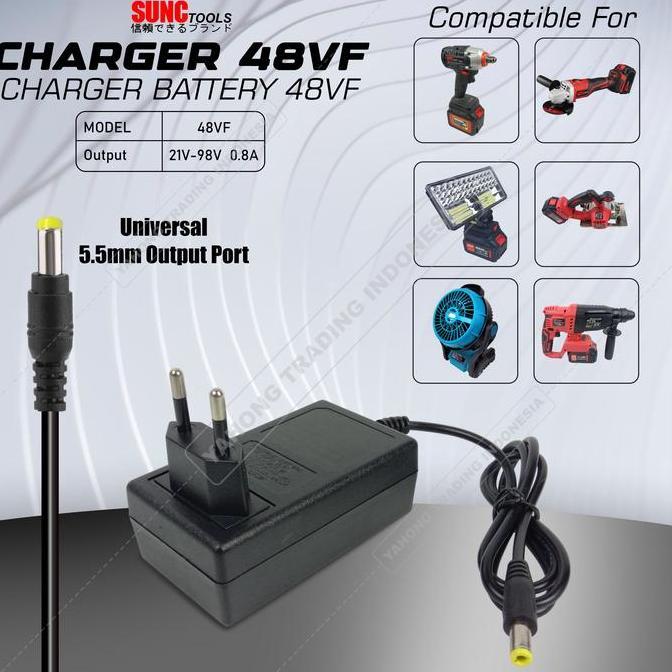 LOMARASHOP Adaptor Charger Untuk Mesin Impact Gerinda Bor Baterai JLD Tool
