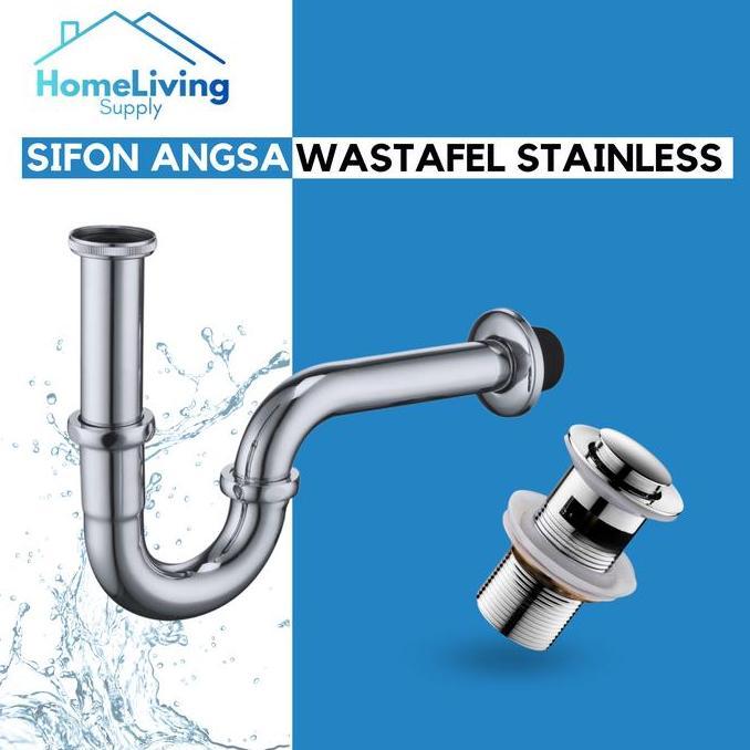 // SIFON ANGSA WASTAFEL STAINLESS STEEL //