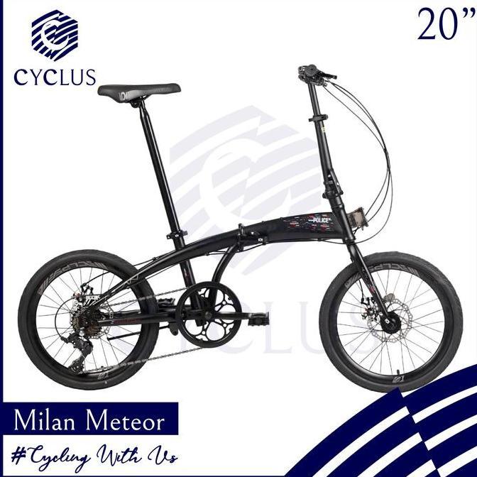 Terlaris Grab - Sepeda Lipat Element Police Milan 8 Speed 20 Inch