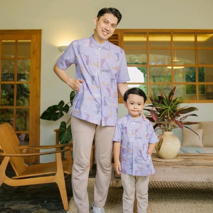 ALTHAFF Kaffah koko bordir lengan pendek couple ayah dan anak remaja dewasa baju muslim pria lebaran