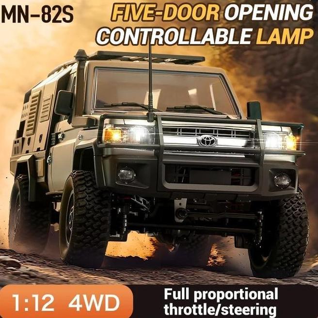 Mn82S Wateroof Toyota Land Cruiser Lc79 Rc Adventure Crawler Full Propo Rtr 4Wd 112 Anti Air Mainan 