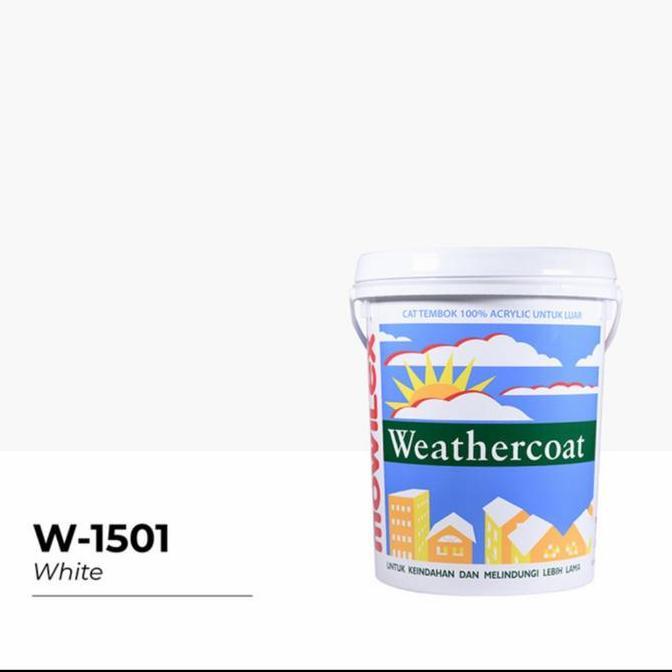 Cat Tembok Exterior Luar Mowilex Weathercoat W1501 Putih 2.5 Liter