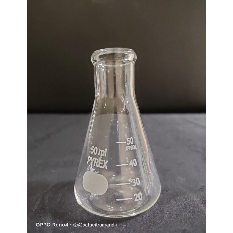 Ready Erlenmeyer 50 ml Pyrex / Erlenmeyer Flask / Labu Erlenmeyer Pyrex