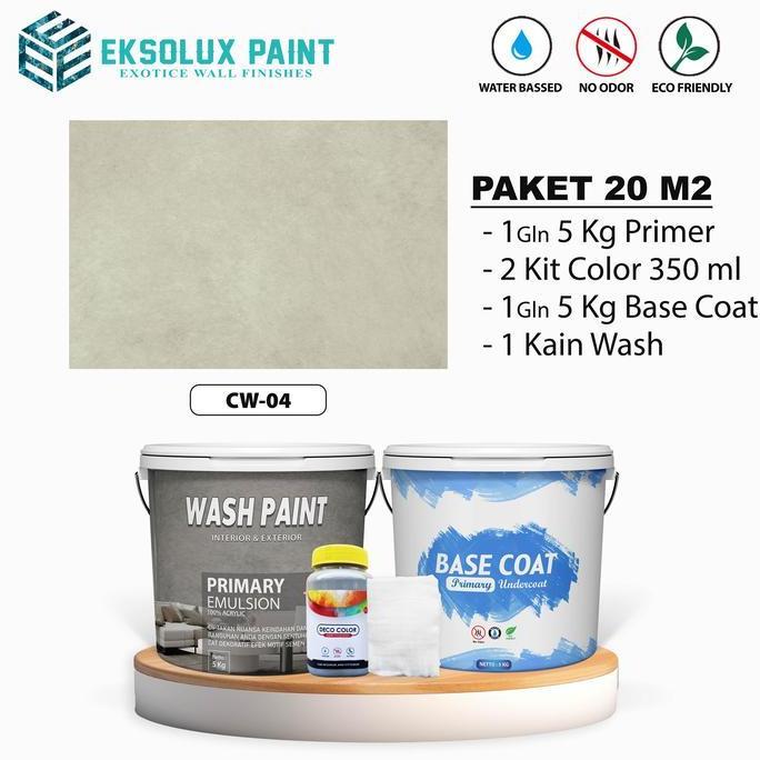 Paket Dekoratif Cement Wash 20m2 - Cat Tembok Cement Wash Paint Motif Semen Ekspos