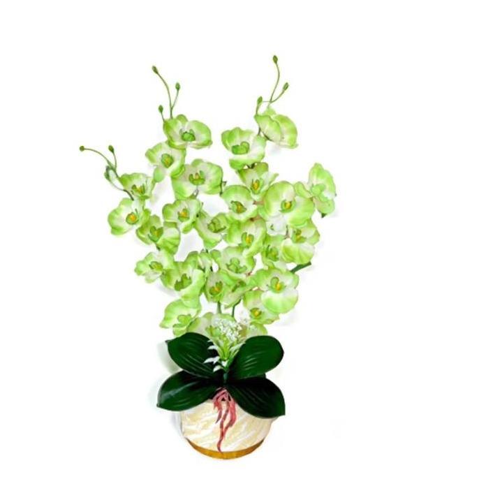 Bunga Hias Anggrek Bulan Kipas 4 Cabang Dekorasi Aksesoris