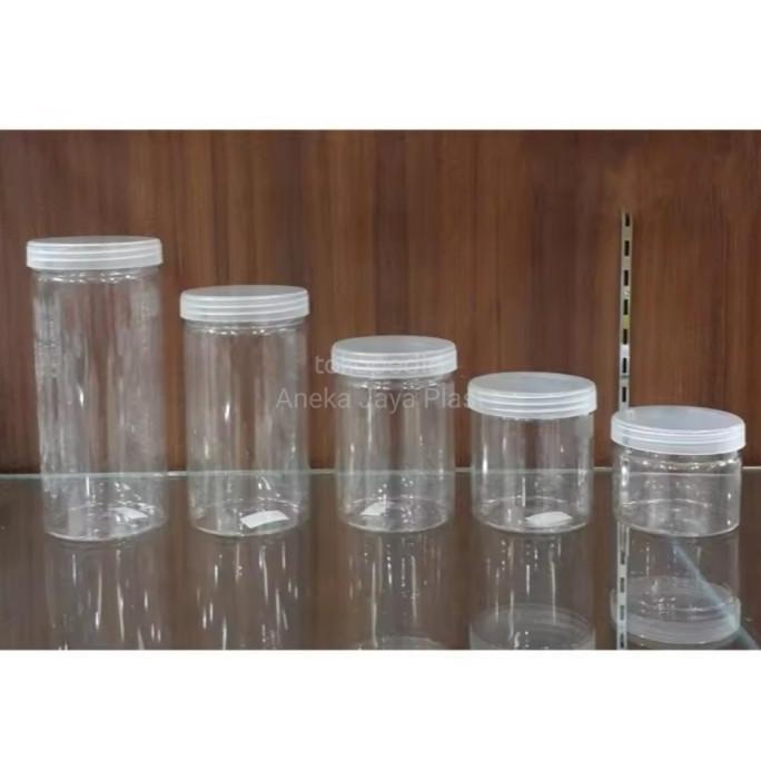 Toples Plastik Bulat Bening/ Toples polos Tabung plastik per satuan