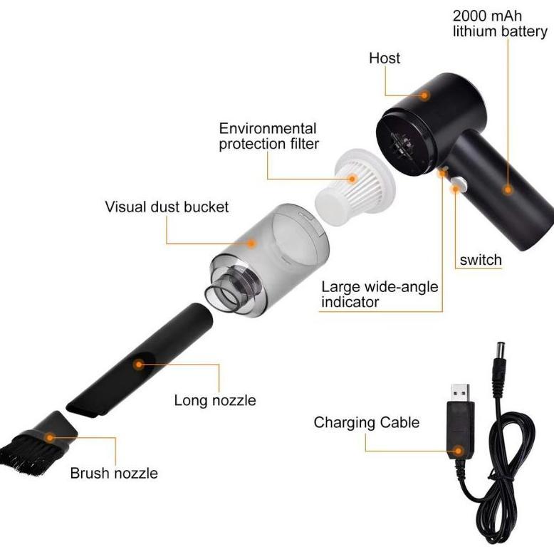 NEW WIRELESS CAR VACUUM CLEANER PORTABLE VACUM VAKUM PENYEDOT DEBU MINI MOBIL VACUUM KUAT CLEANER MI