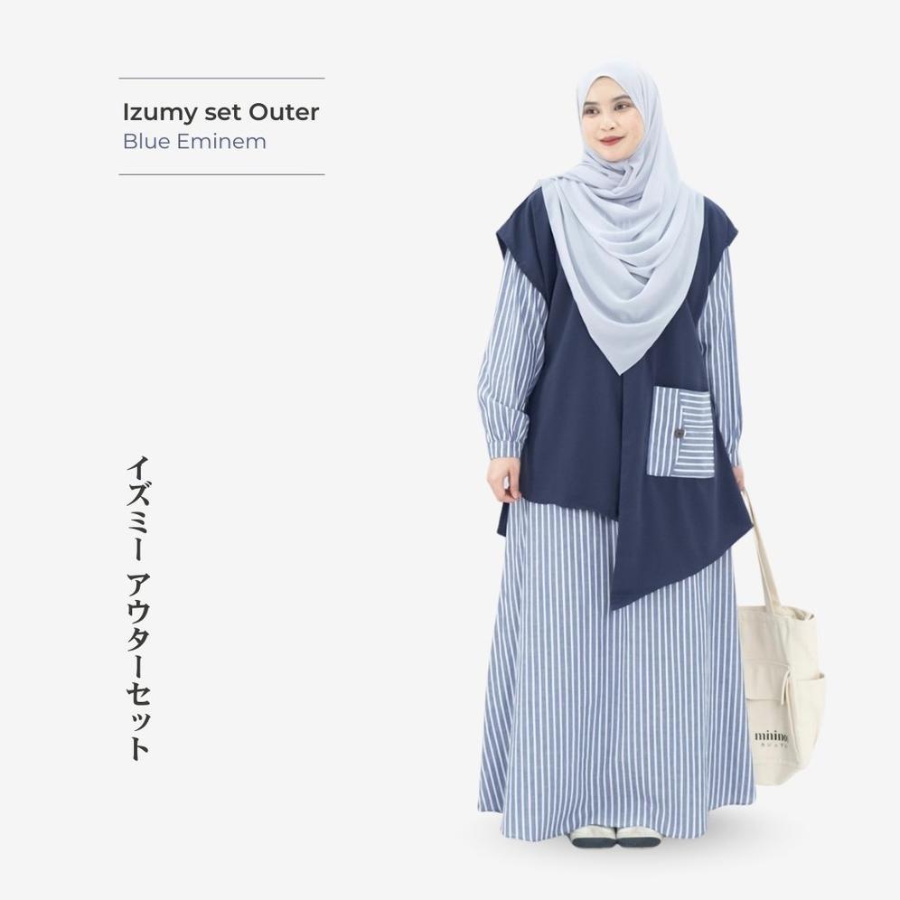 HEMAT Mininos Izumy Set Outer Strip Muslimah Kekinian KEKINIAN