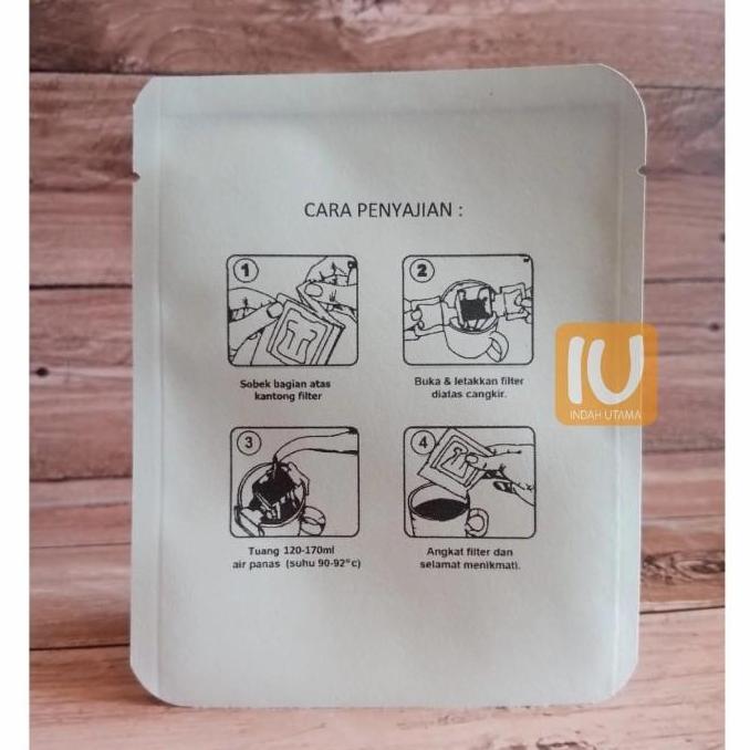 Kemasan Sachet Craft Printing Cara Seduh Kopi Drip Bag 50 Pcs
