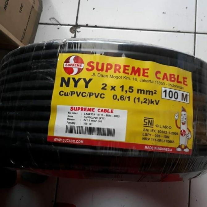 Promo Kabel NYY 2x1.5 mm Supreme Hitam 1 Roll 100 meter NYY 2 x 1.5 mm Diskon