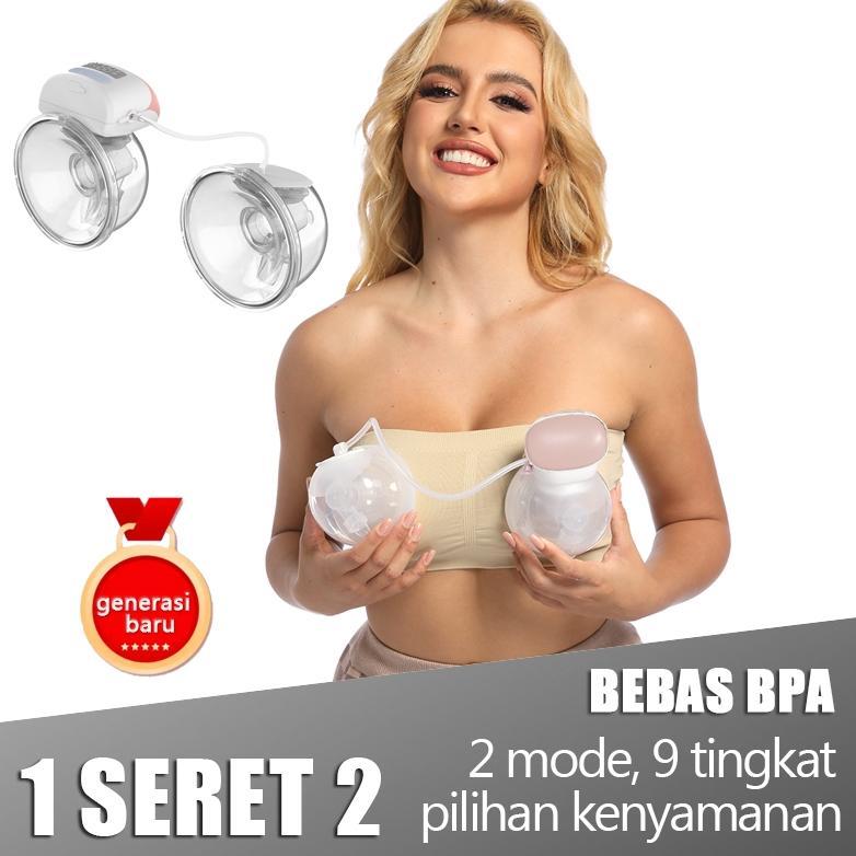 BABUU Pompa ASI Otomatis Bilateral Bebas Genggam Tanpa Rasa Sakit Pengisian Daya USB Dapat Digunakan
