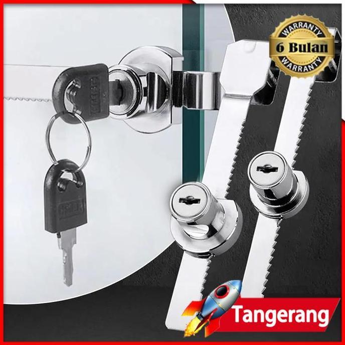 KIAMU Kunci Pintu Sleding / Kunci Pintu Kaca / Kunci Lemari Sliding / Konci Etalase Kaca Geser