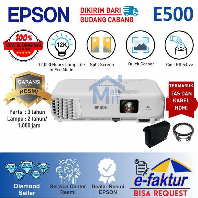 PROYEKTOR EPSON EB-E500 EBE500 EB E500 PENGANTI EB-S400 S400 S 400 XGA