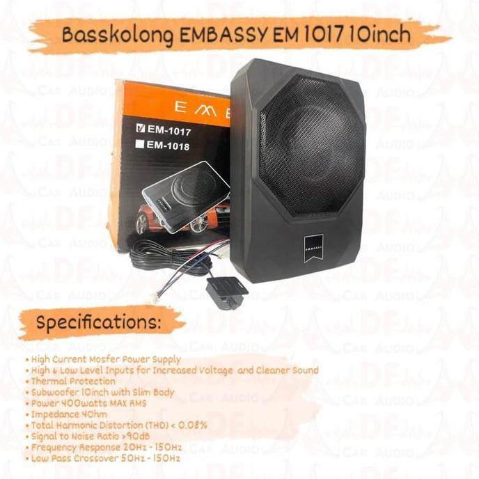 Subwoofer Aktif Kolong Jok Basskolong Embassy EM 10J17 10inch