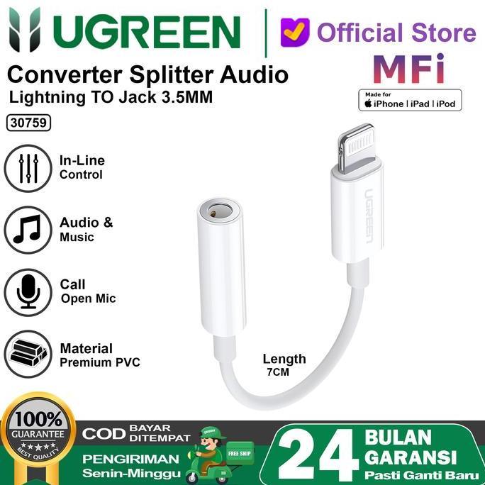 Splitter iPhone MFi Lightning To Jack 3.5mm 30759 30756