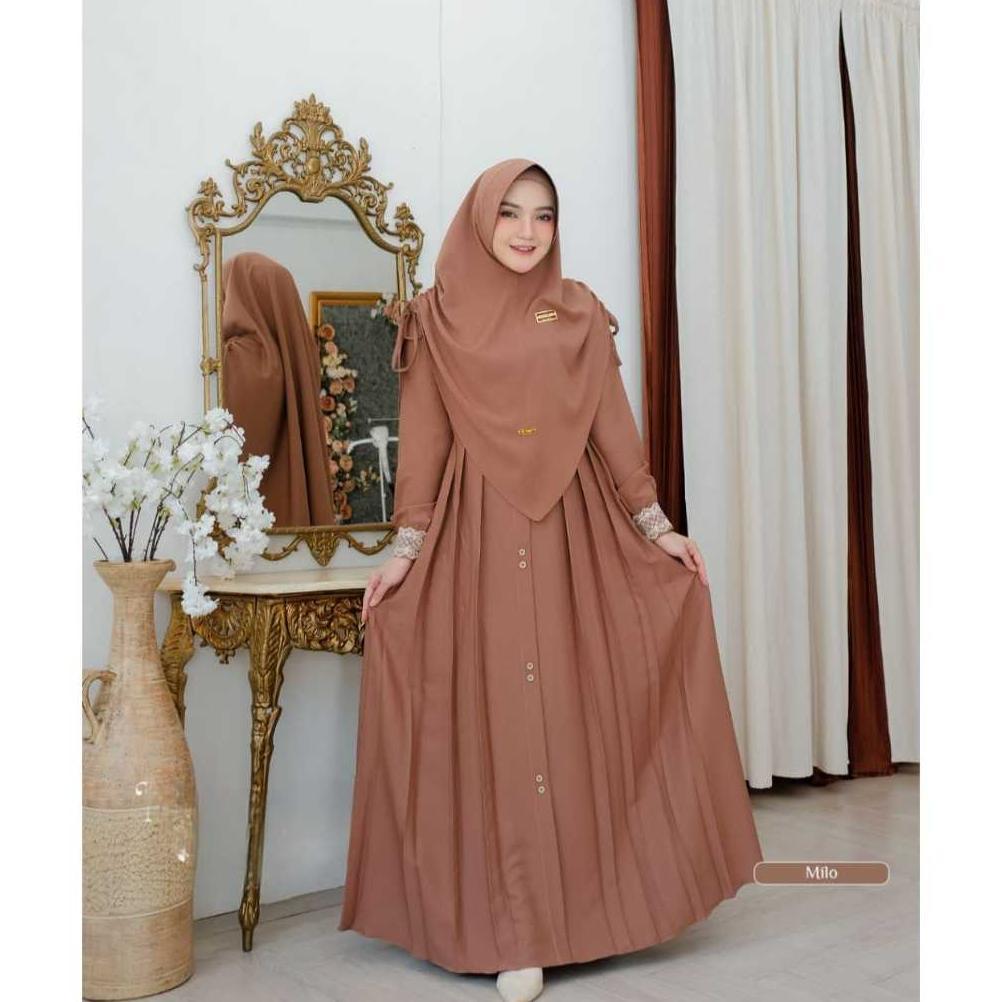 KUALITAS SUPER GAMIS MAWWADAH SYAR'I SET KHIMAR CRINGKLE AIRFLOW PREMIUM - FASHION MUSLIM WANITA UKU