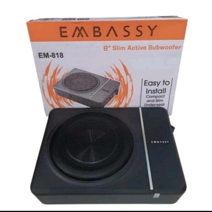 subwoofer aktif 8inch embassy subwoofer kolong jok mobil