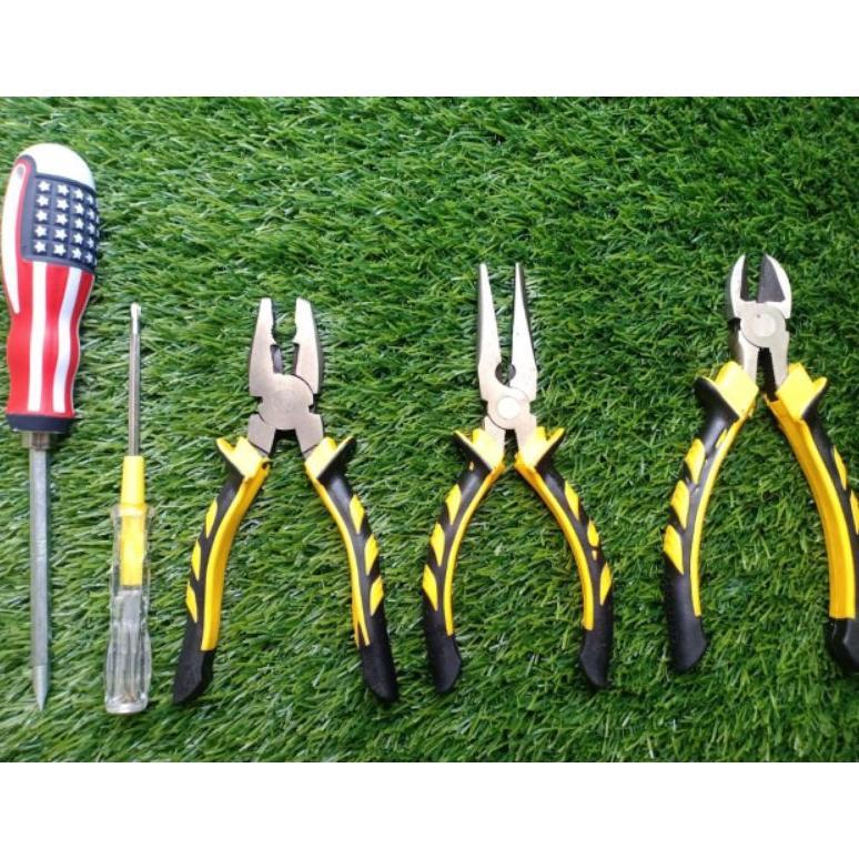 FREE ONGKIR PAKET TANG SET & OBENG - TANG KOMBINASI TANG LANCIP TANG POTONG OBENG TESPEN TEST PEN BO