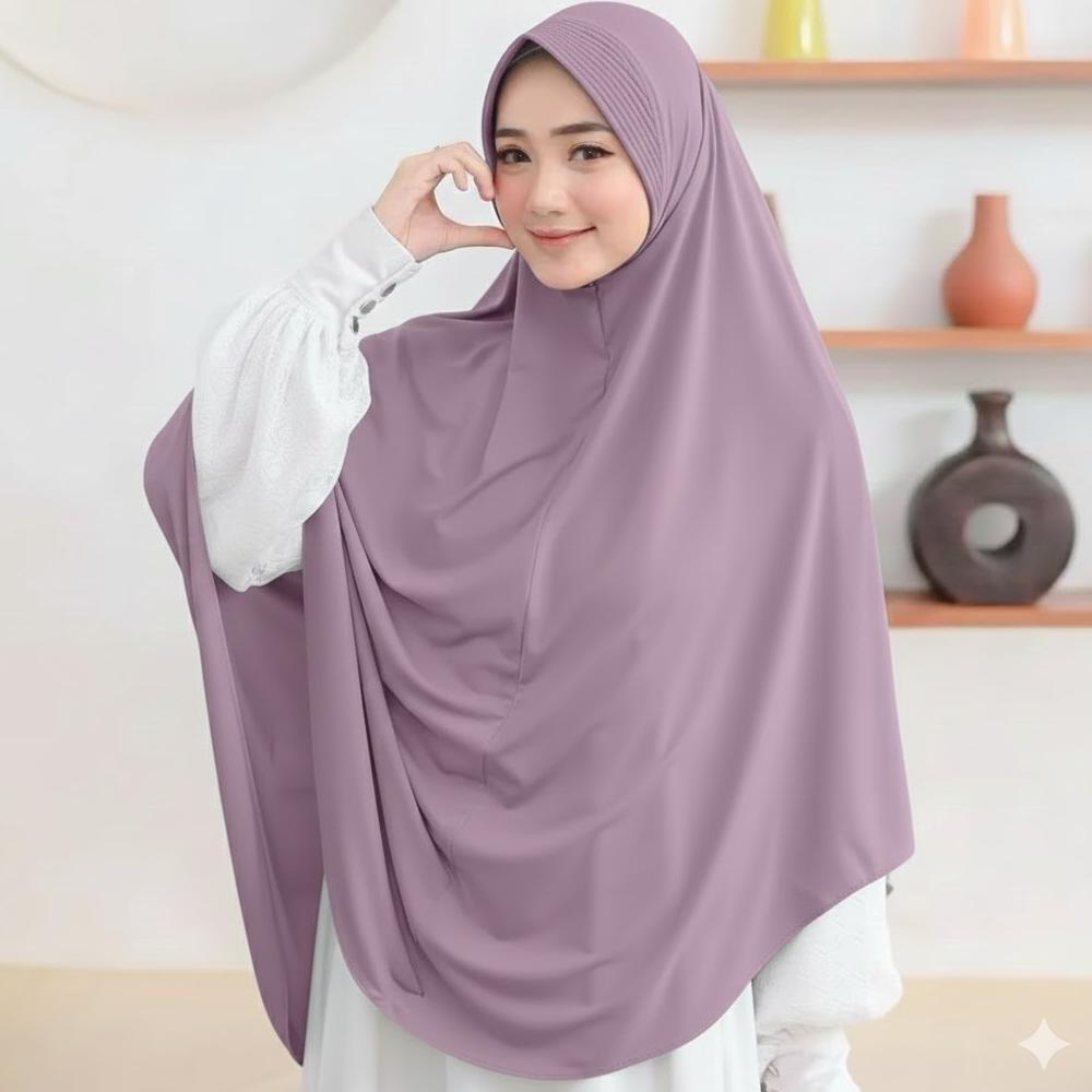 PREMIUM Khimar Jumbo XXL Bergo Instan Jersey Tebal Adem, Tidak Menerawang KEKINIAN