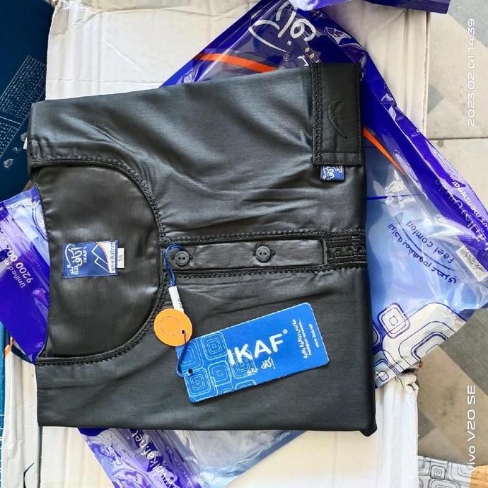 Best Seller, Jubah Ikaf Hitam Polyester Lengan Pendek Remaja-Dewasa Muslim Panjang Gamis Pria