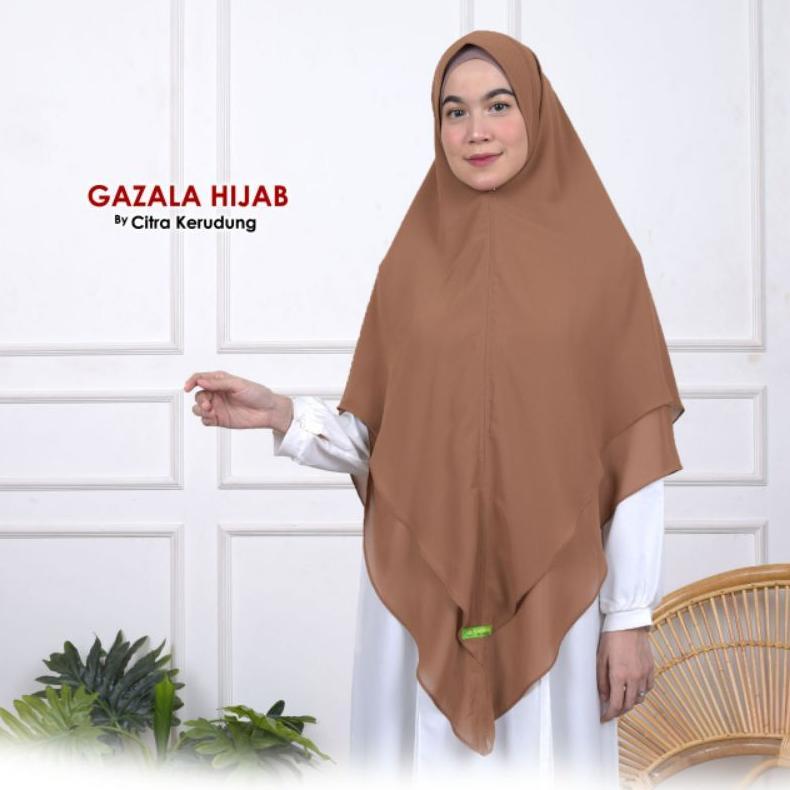 MURAH Khimar Ceruty Double Layer Model V Shape Lancip Segitiga Softpad antem bahan Ceruty Babydoll p