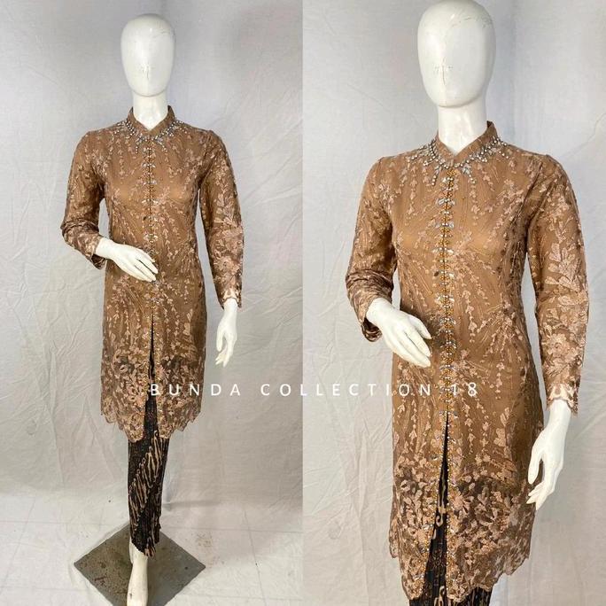 DS297 - Kebaya Tunik Tille Payet Model Belah Depan / Kebaya Ibu Hajat / Seragam Kebaya / Kebaya Trad