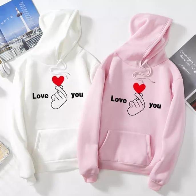 DB281 - Switer couple pria wanita LOVE YOU SARANGHE hoodie couple pasangan cewe cowo kekinian hoodie