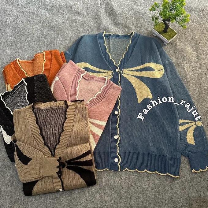 DY78 >> Yolanda Cardigan Rajut Oversize Wanita