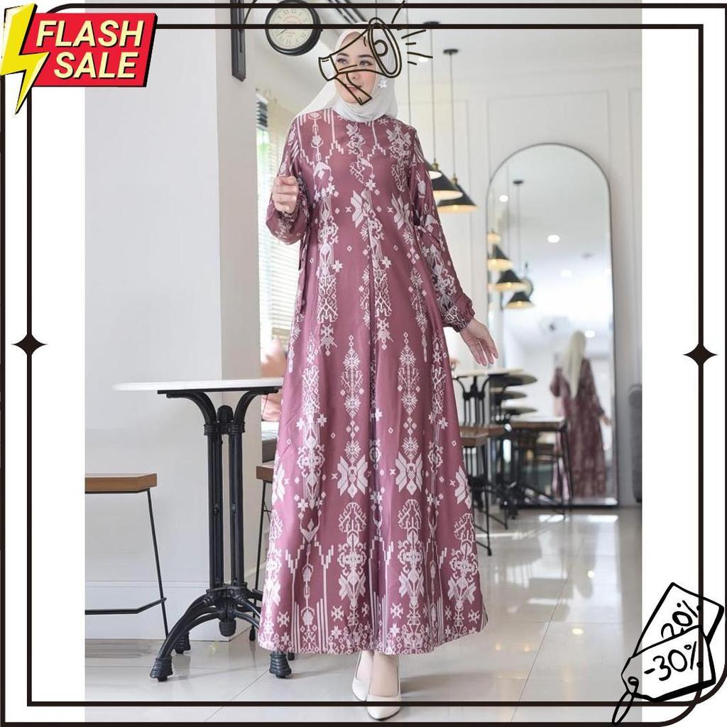 Gamis Silk Premium Motif Elegan | Gamis Wanita Muslimah Jumbo Ld 130 Meledak