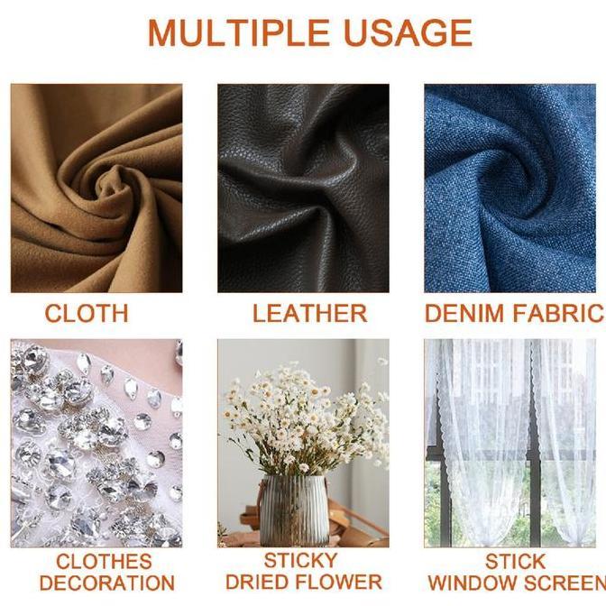 WACAMEY 50ML Lem Kain Tanpa Jahit Fabric Glue Sew Glue Lem Kain Permanen Super Kuat Lem Kain Jeans