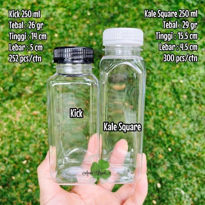 FYP BOTOL KALE SQUARE 250 ML KICK 250 BOTOL PLASTIK 250 ML GROSIR DUS //