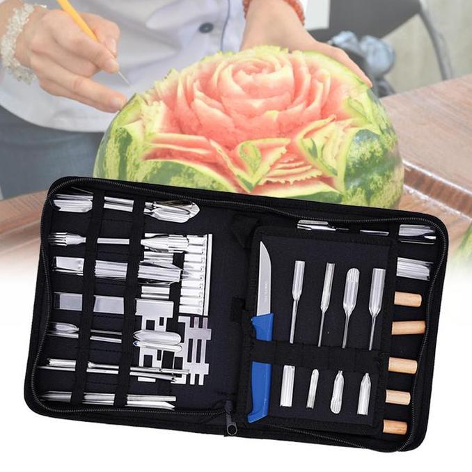 BOWATA 46pcs Pisau ukir buah pisau garnish pisau carving Pisau Ukir Buah