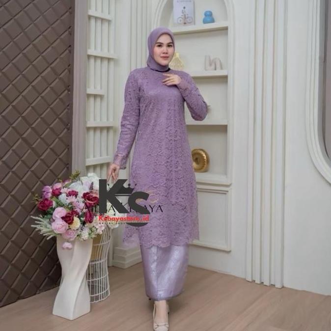 DF264 - (GRATIS HIJAB) Atasan Kebaya Modern Tunik Kurung Brokat - Kebaya Wisuda - Kebaya Brokat Pest