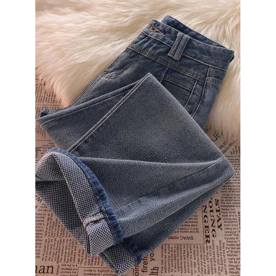 DN6 >> [503]Celana Panjang Wanita Baggy Highwaist | Straight Soft Cut Denim Kulot Retro Jeans