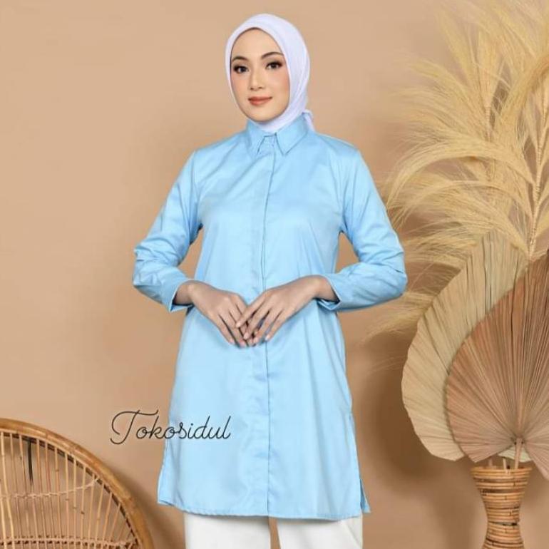 SUPER DEAL Tunik santri putri/Tunik warna putih/Tunik toyobo premium/baju tunik wanita/kemeja tunik 