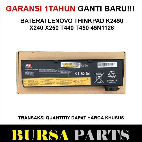 Baterai Lenovo K2450 Thinkpad X240 X250 45N1126 T450 K2450 terlaris