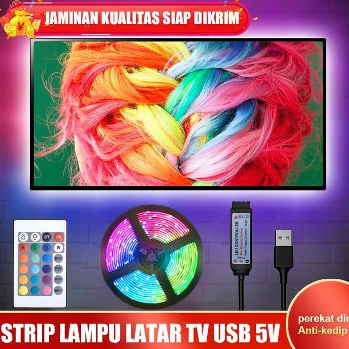 GEGEZY Lampu Sekitar 5050 Strip Lampu LED 5V USB / PowerBank RGB 2m/3m/5m plus remote