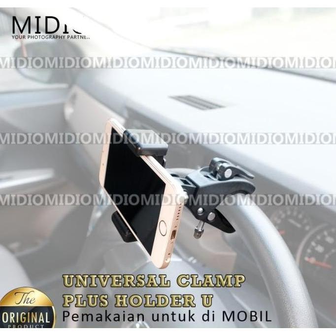 Bracket Holder Mount Clamp Jepit Stand Penjepit Tiang Tripod HP Motor