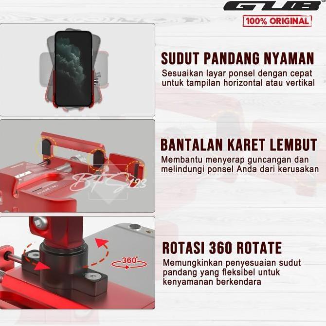 GUB P30 Phone Holder + Bracket Spion MOTOWOLF ORIGINAL