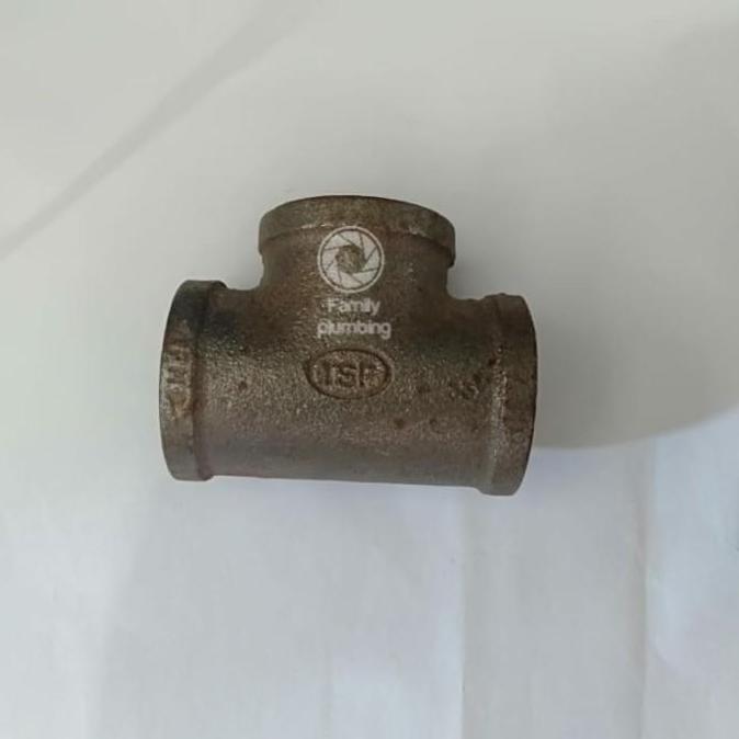 TEE T CABANG 3 DRAT MERK TSP BLACKSTEEL BS BESI HITAM 1" INCH